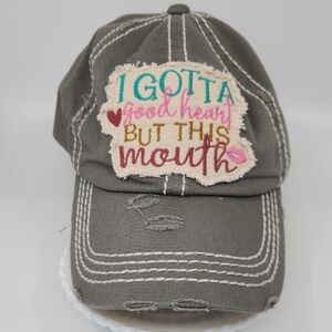 KBETHOS Gray Distressed Cap with Colorful Embroidery